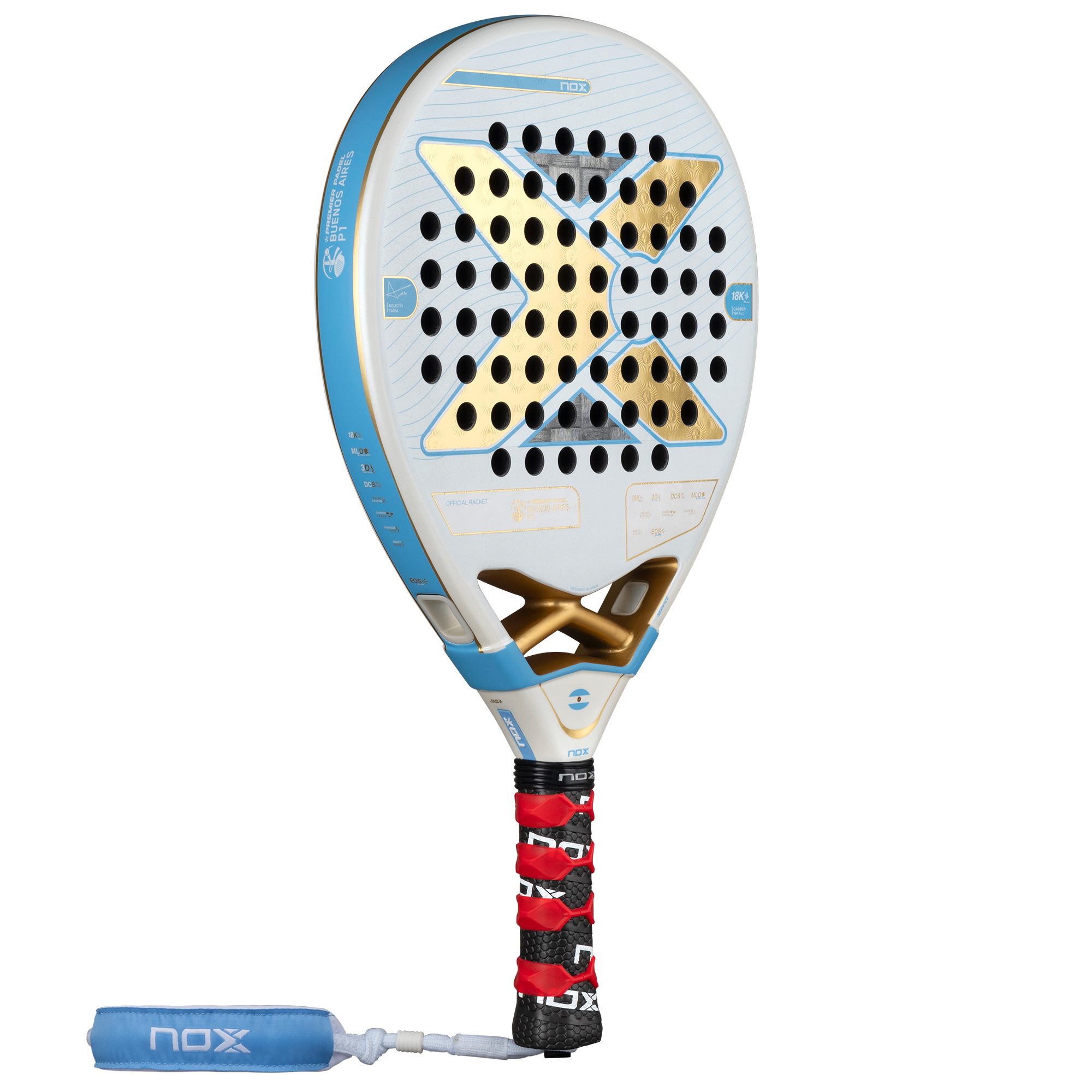 Pala Padel Nox AT10 Luxury Genius 18K Alum Buenos Aires Exclusive Edition 2026 + Overgrip + Protector + Llavero