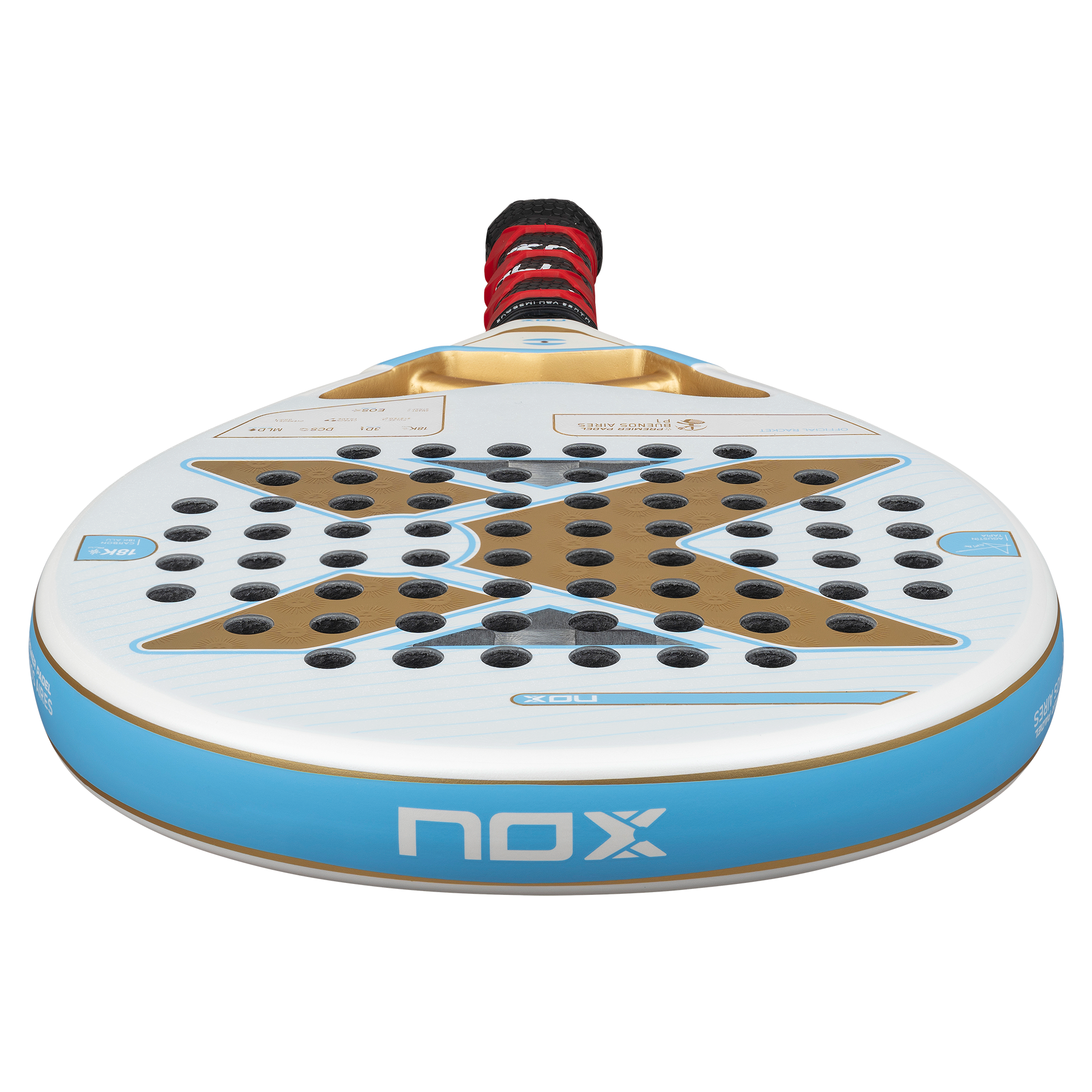 Pala Padel Nox AT10 Luxury Genius 18K Alum Buenos Aires Exclusive Edition 2026 + Overgrip + Protector + Llavero