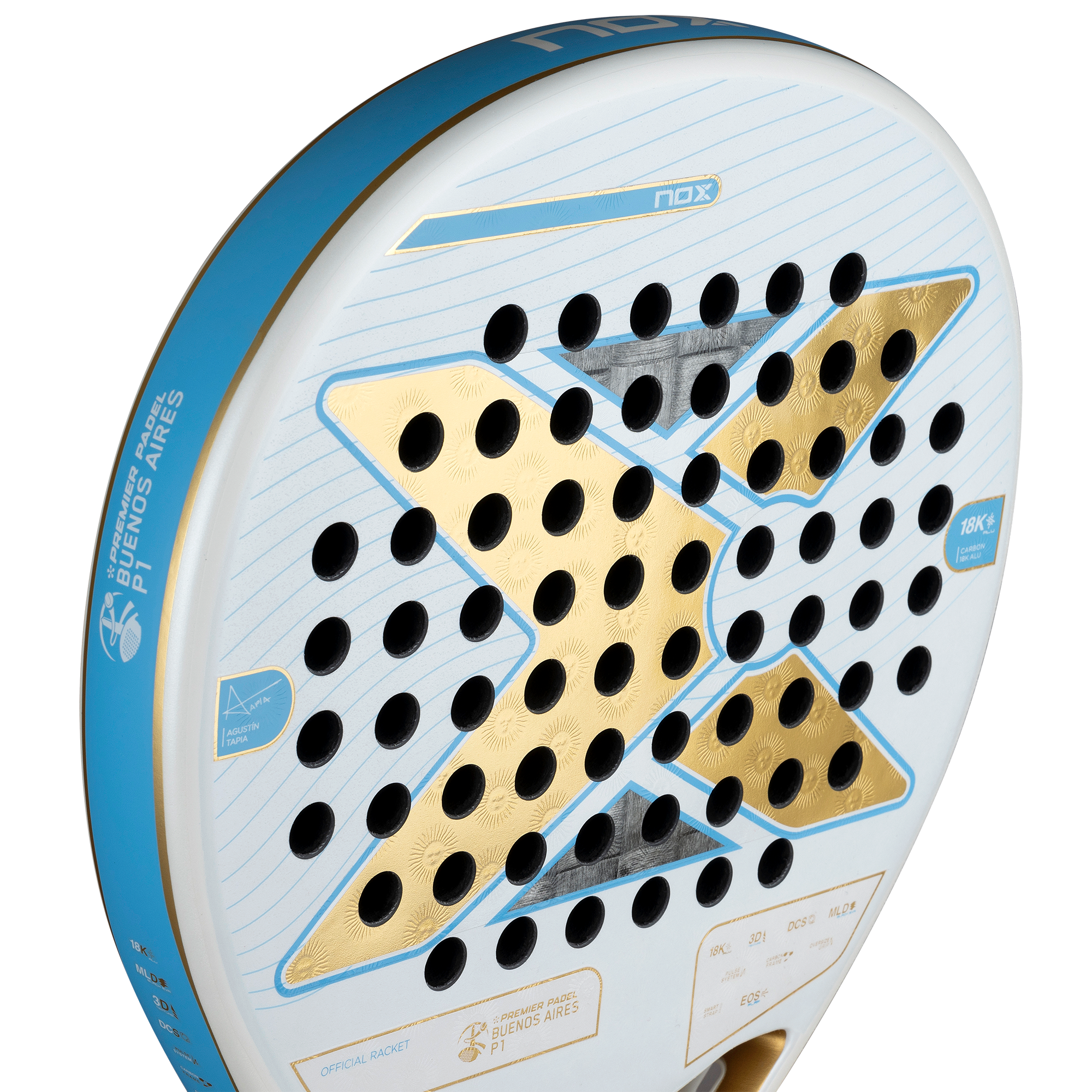 Pala Padel Nox AT10 Luxury Genius 18K Alum Buenos Aires Exclusive Edition 2026 + Overgrip + Protector + Llavero