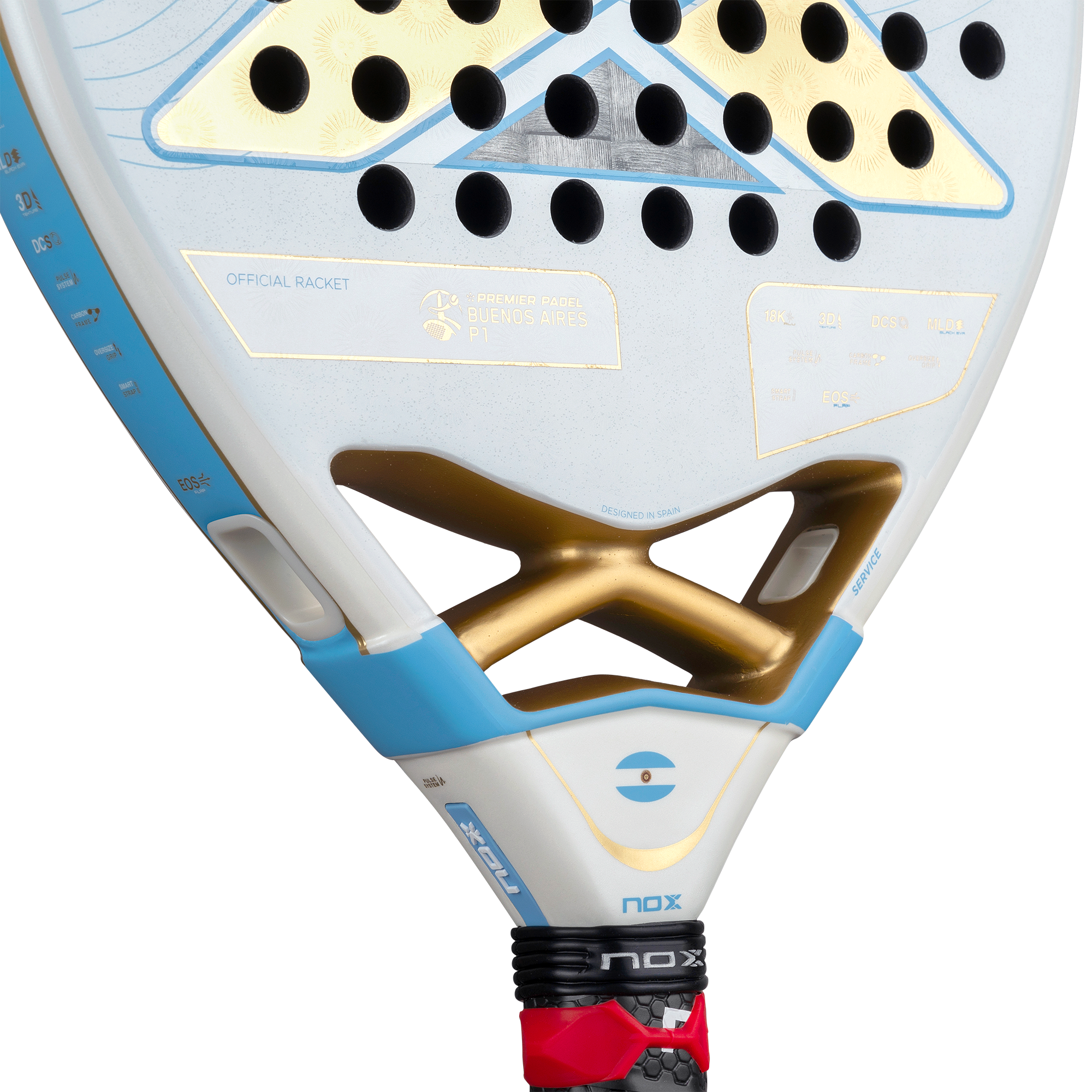 Pala Padel Nox AT10 Luxury Genius 18K Alum Buenos Aires Exclusive Edition 2026 + Overgrip + Protector + Llavero
