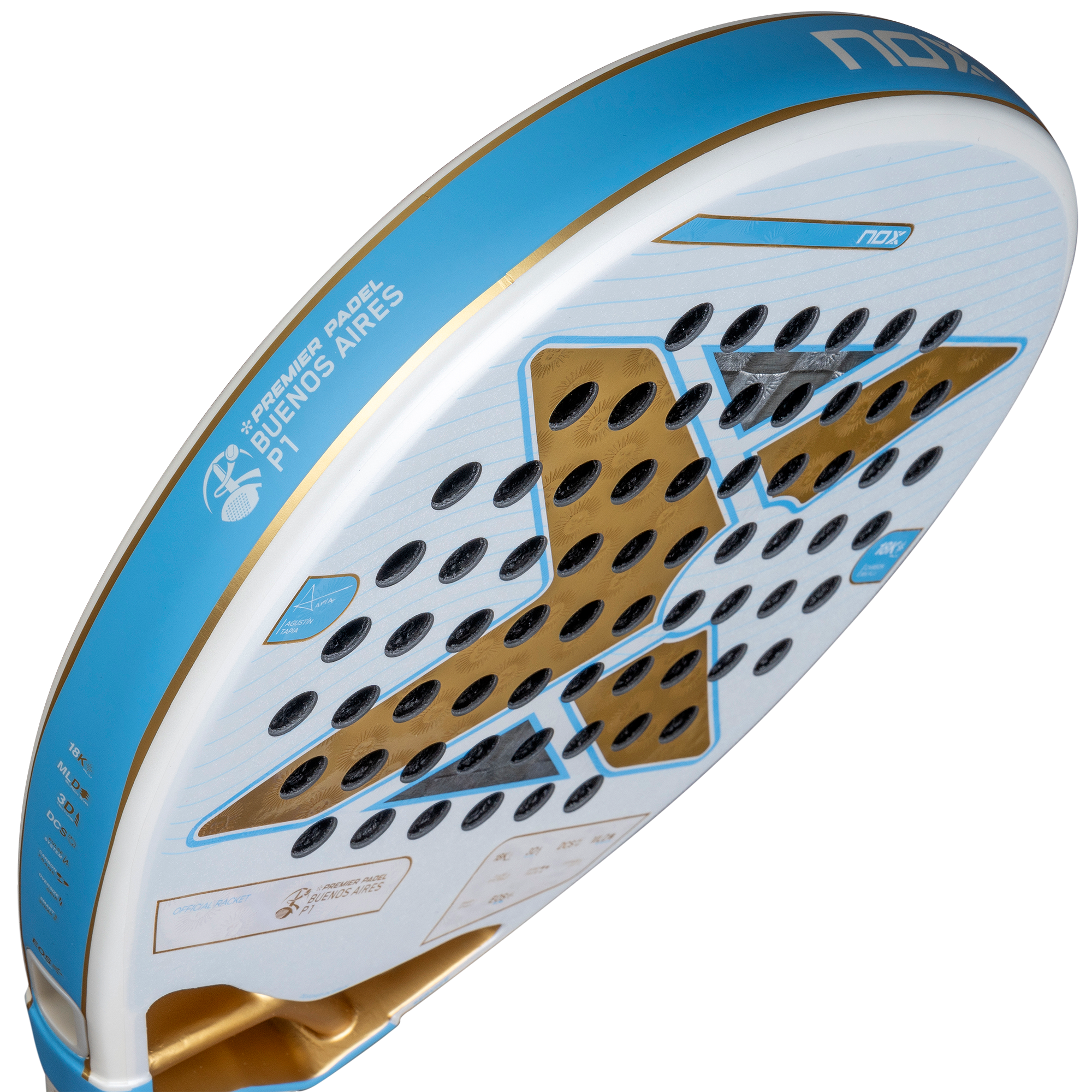 Pala Padel Nox AT10 Luxury Genius 18K Alum Buenos Aires Exclusive Edition 2026 + Overgrip + Protector + Llavero