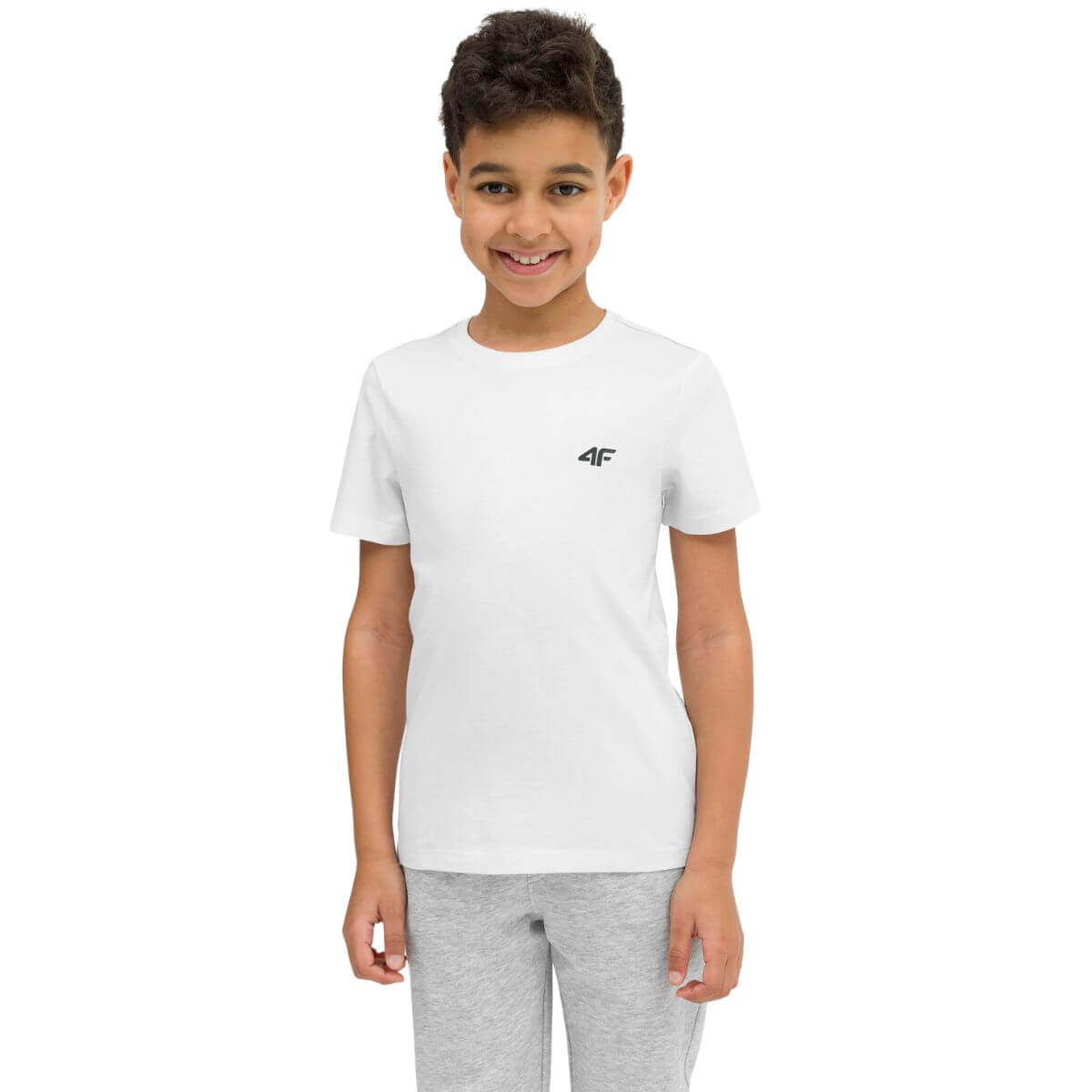 Polera 4F Niño Blanca Lisa - Sur SportsVestuario
