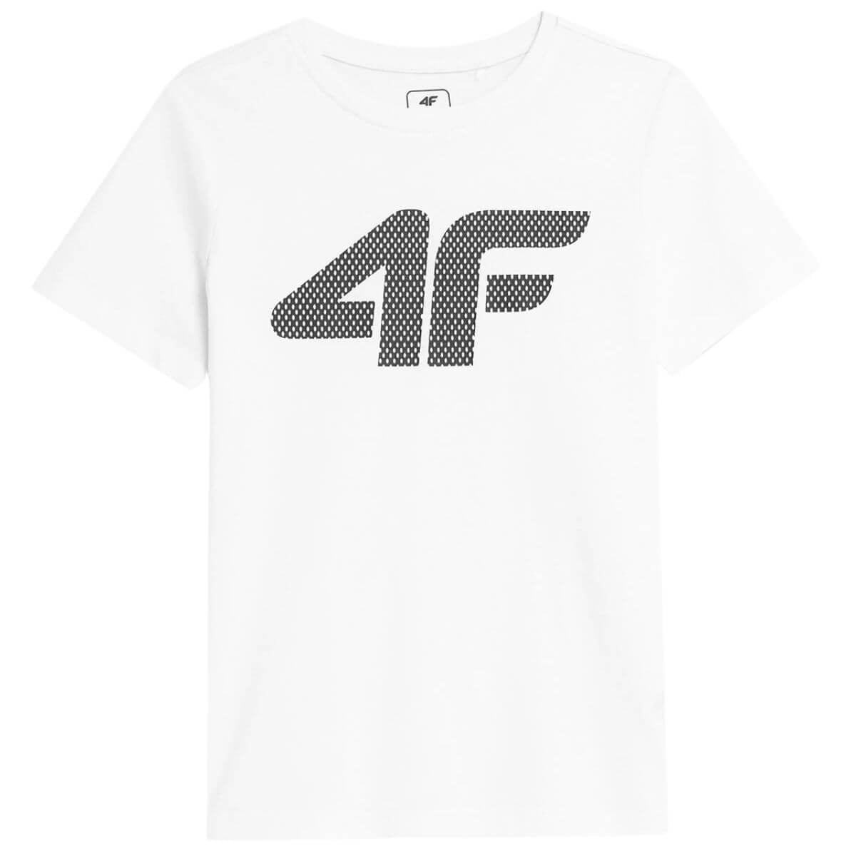 Polera 4F Niño Blanca Logo Centro - Sur SportsVestuario