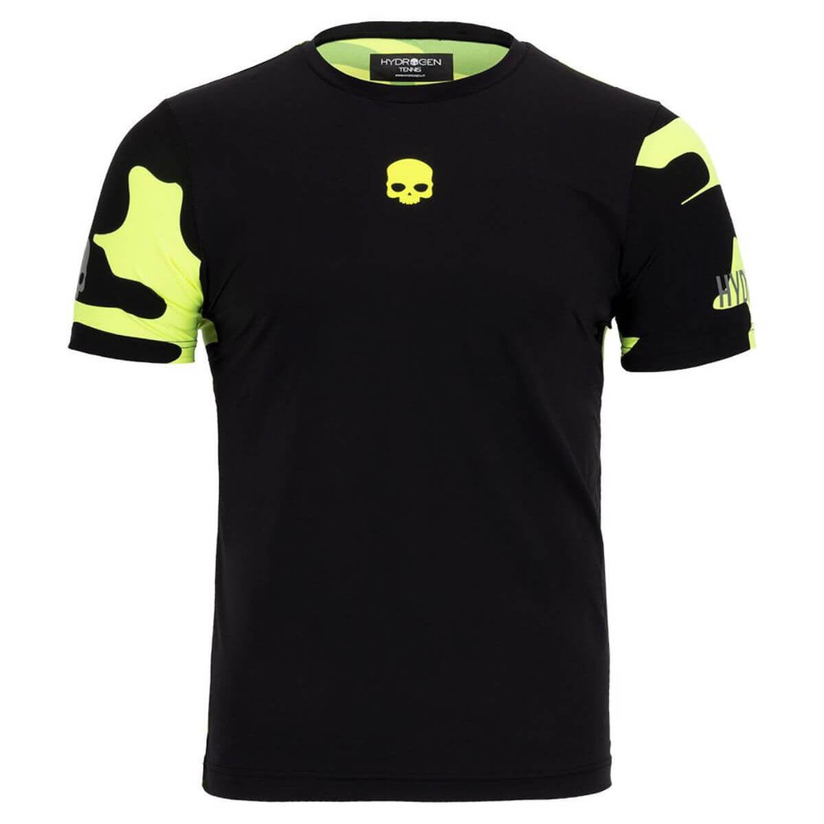 Polera Hydrogen Camuflaje Técnica Negra Amarillo Fluor Hombre - Sur SportsVestuario