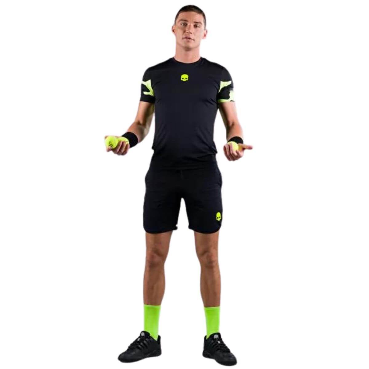 Polera Hydrogen Camuflaje Técnica Negra Amarillo Fluor Hombre - Sur SportsVestuario