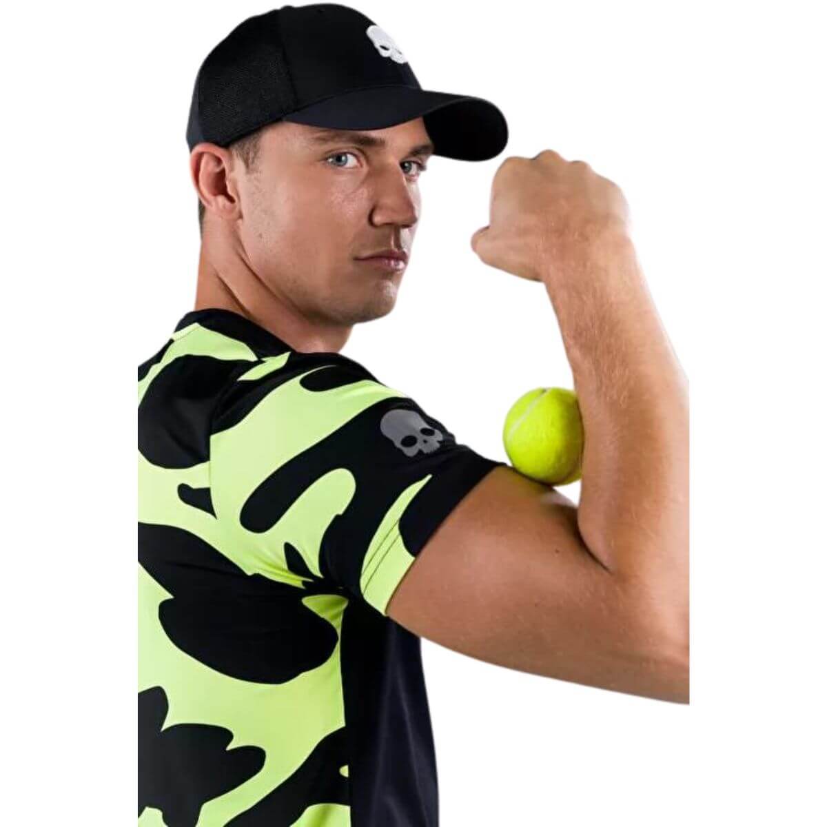 Polera Hydrogen Camuflaje Técnica Negra Amarillo Fluor Hombre - Sur SportsVestuario