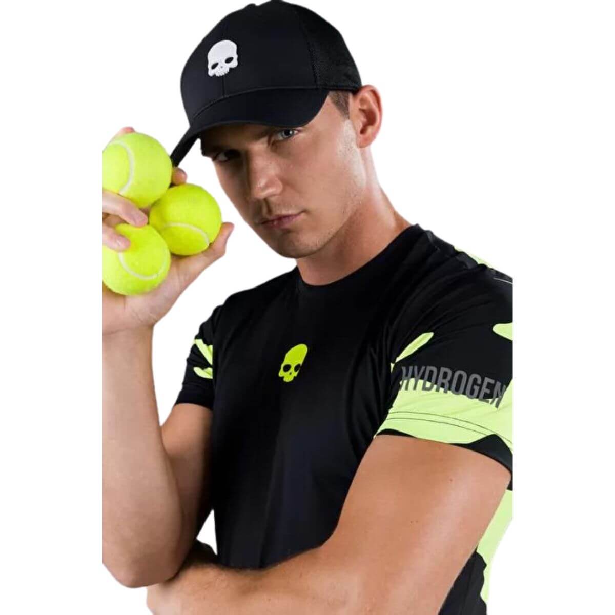 Polera Hydrogen Camuflaje Técnica Negra Amarillo Fluor Hombre - Sur SportsVestuario