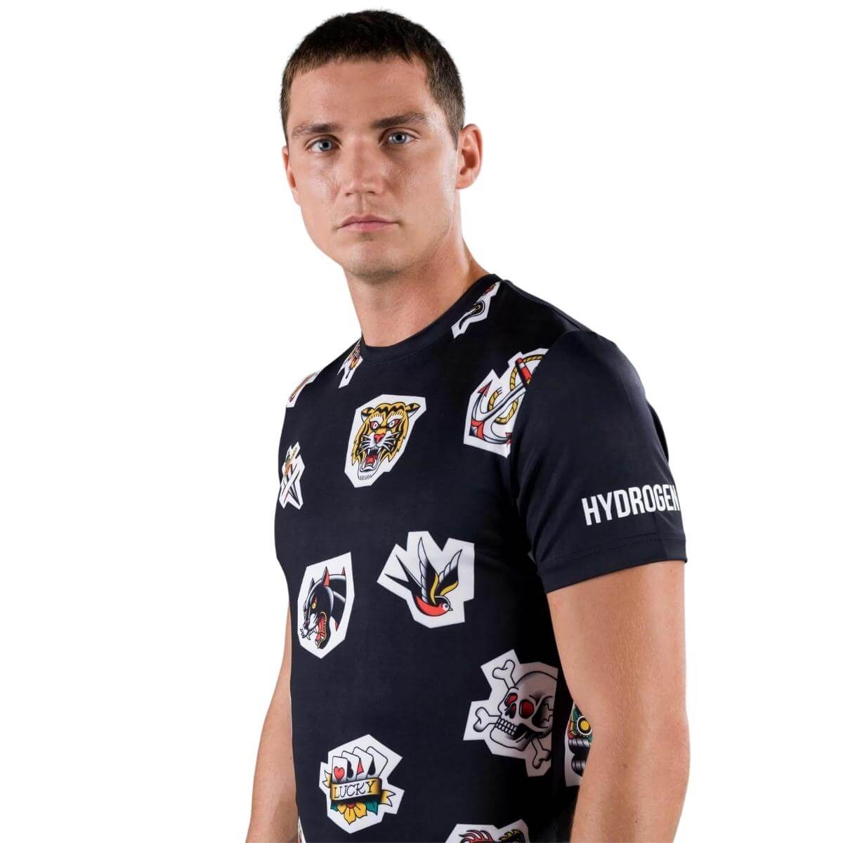 Polera Hydrogen Técnica Tattoo Negra Hombre - Sur SportsVestuario