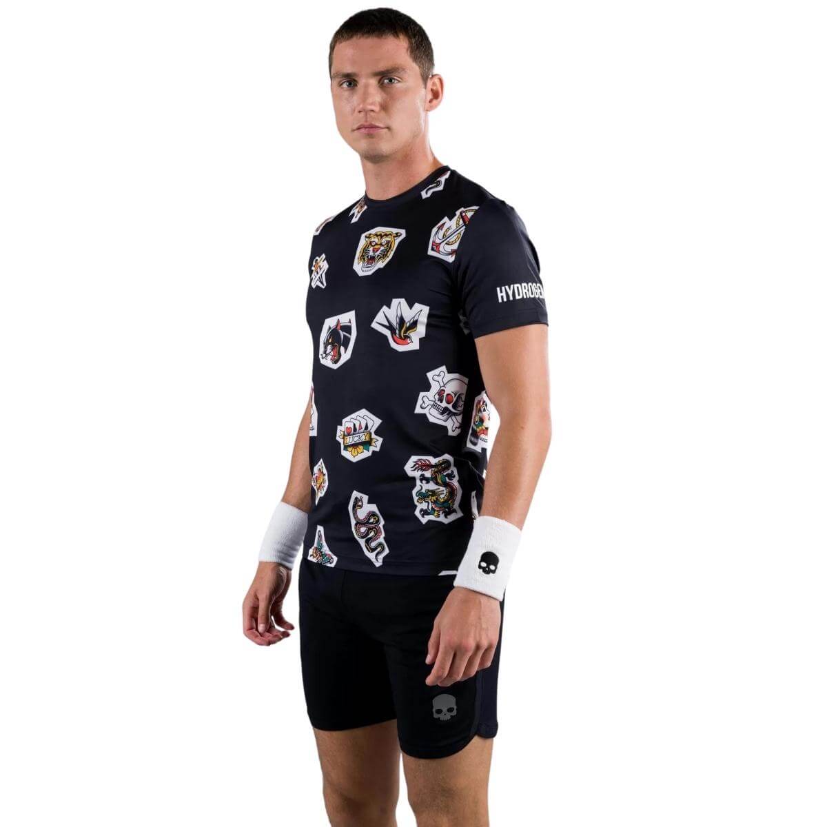 Polera Hydrogen Técnica Tattoo Negra Hombre - Sur SportsVestuario