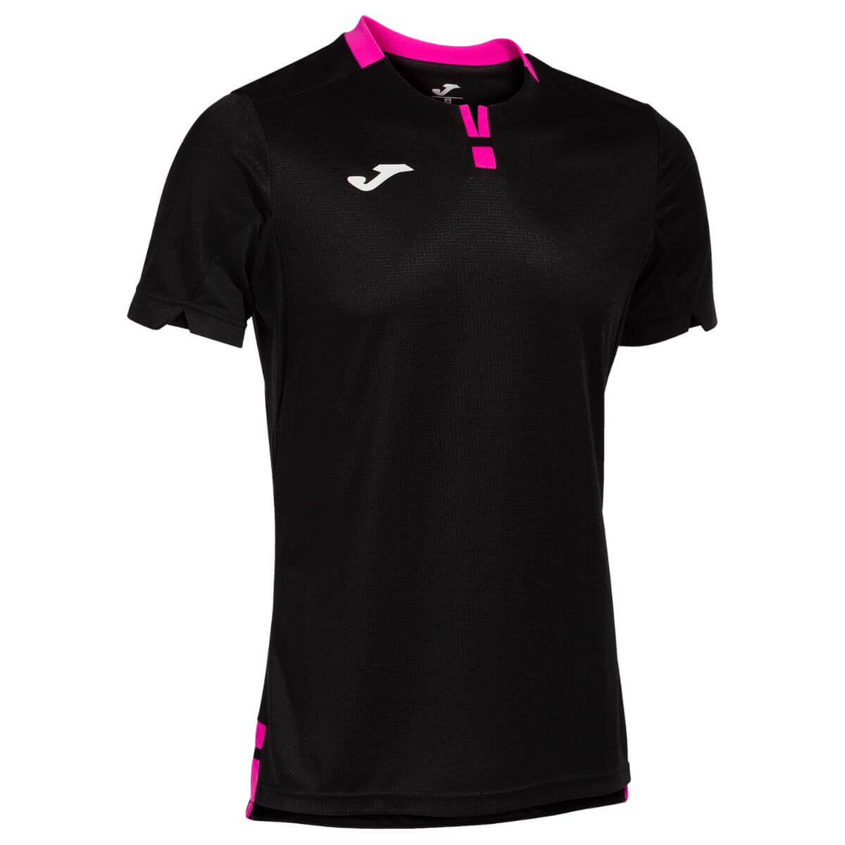 Polera Joma Ranking Negro Cuello Fucsia - Sur SportsVestuario