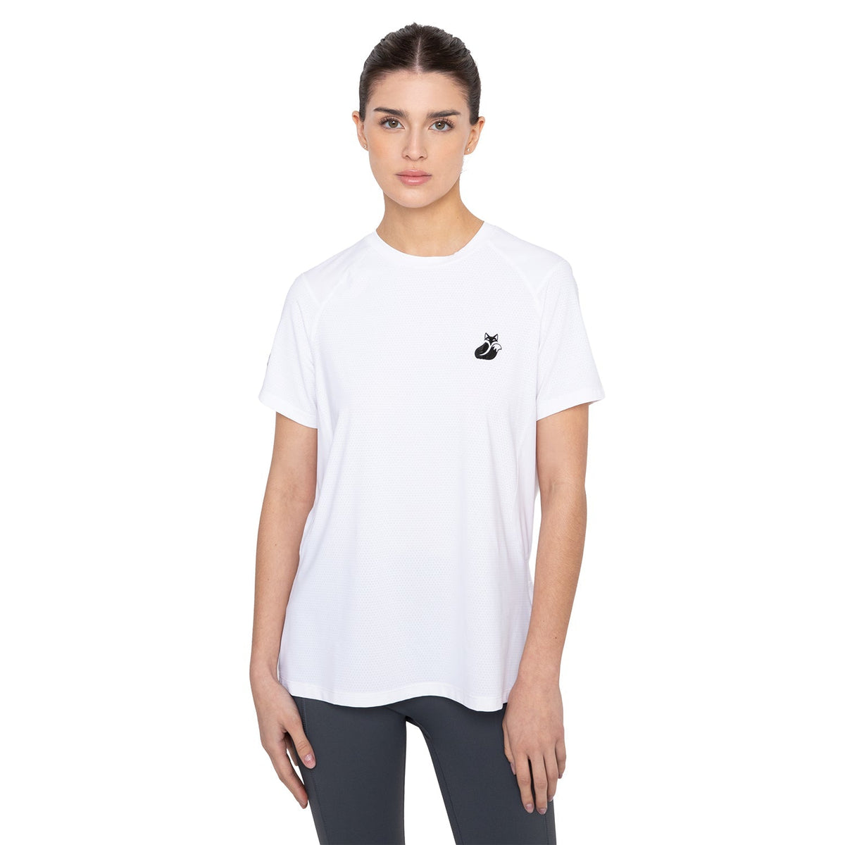 Polera Mix/Mesh Pro Mujer Tilki Lehinde - Blanco/Negro