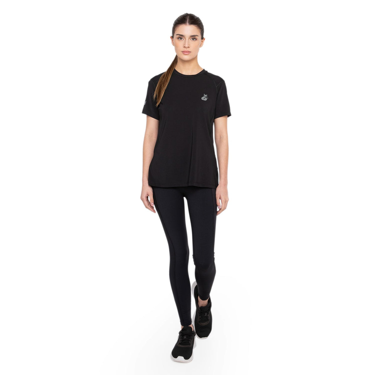Polera Mix/Mesh Pro Mujer Tilki Lehinde - Negro/Gris