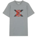 Polera Nox Basic Gris Logo Rojo