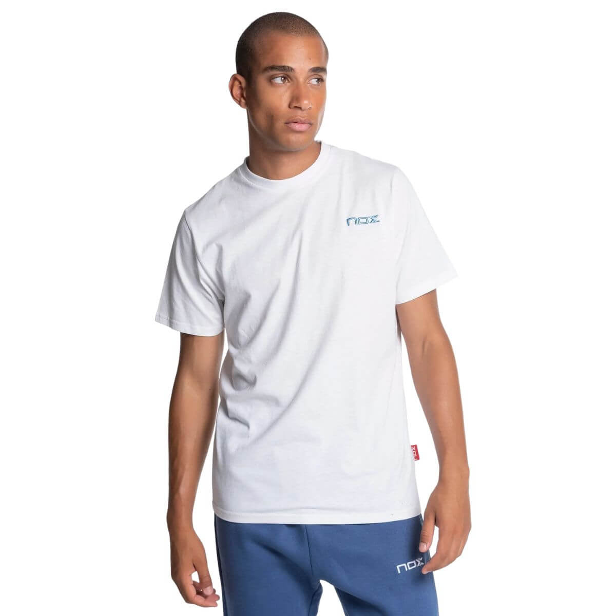 Polera Nox Blanca Logo Celeste - Sur SportsVestuario