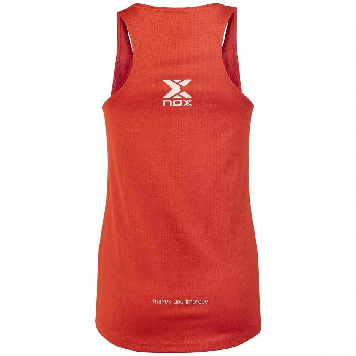 Polera Nox Mujer Tirantes Microperforada Team Roja Logo Blanco - Sur SportsVestuario