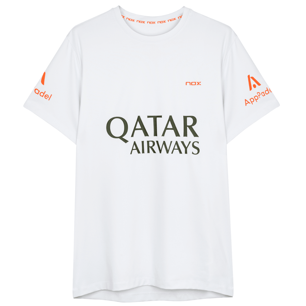 Polera Nox Sponsor AT10 Blanca de Agustín Tapia 2025 - Sur SportsVestuario