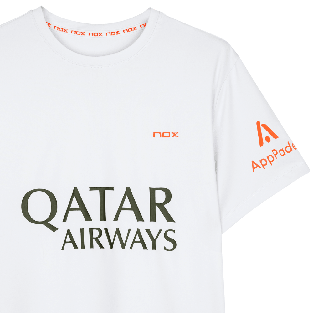 Polera Nox Sponsor AT10 Blanca de Agustín Tapia 2025 - Sur SportsVestuario