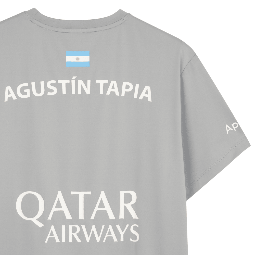 Polera Nox Sponsor AT10 Gris de Agustín Tapia 2025 - Sur SportsVestuario