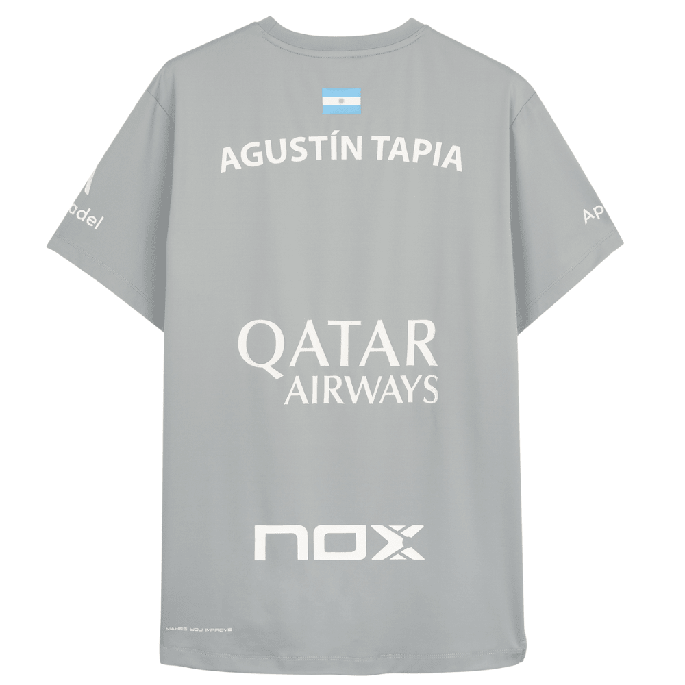 Polera Nox Sponsor AT10 Gris de Agustín Tapia 2025 - Sur SportsVestuario