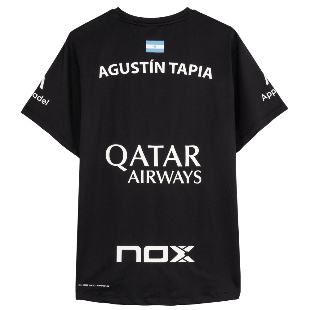 Polera Nox Sponsor AT10 Negra de Agustín Tapia 2025 - Sur SportsVestuario