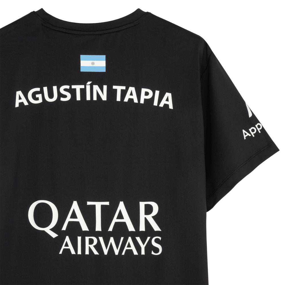 Polera Nox Sponsor AT10 Negra de Agustín Tapia 2025 - Sur SportsVestuario