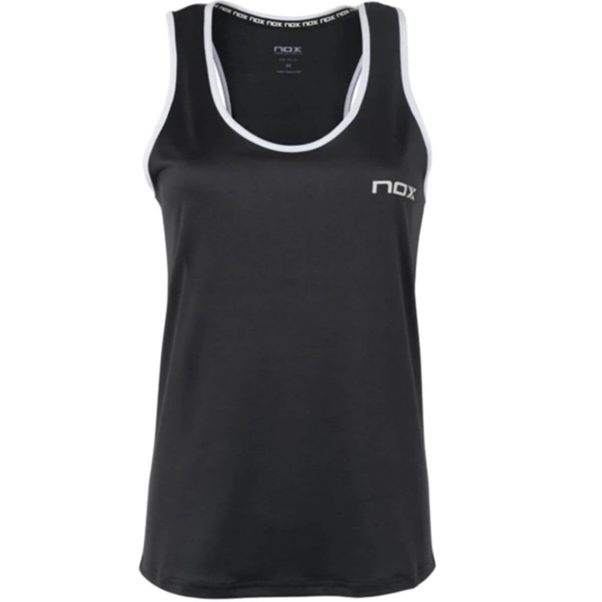 Polera Nox Tirantes Mujer Negro Logo Blanco - Sur SportsVestuario