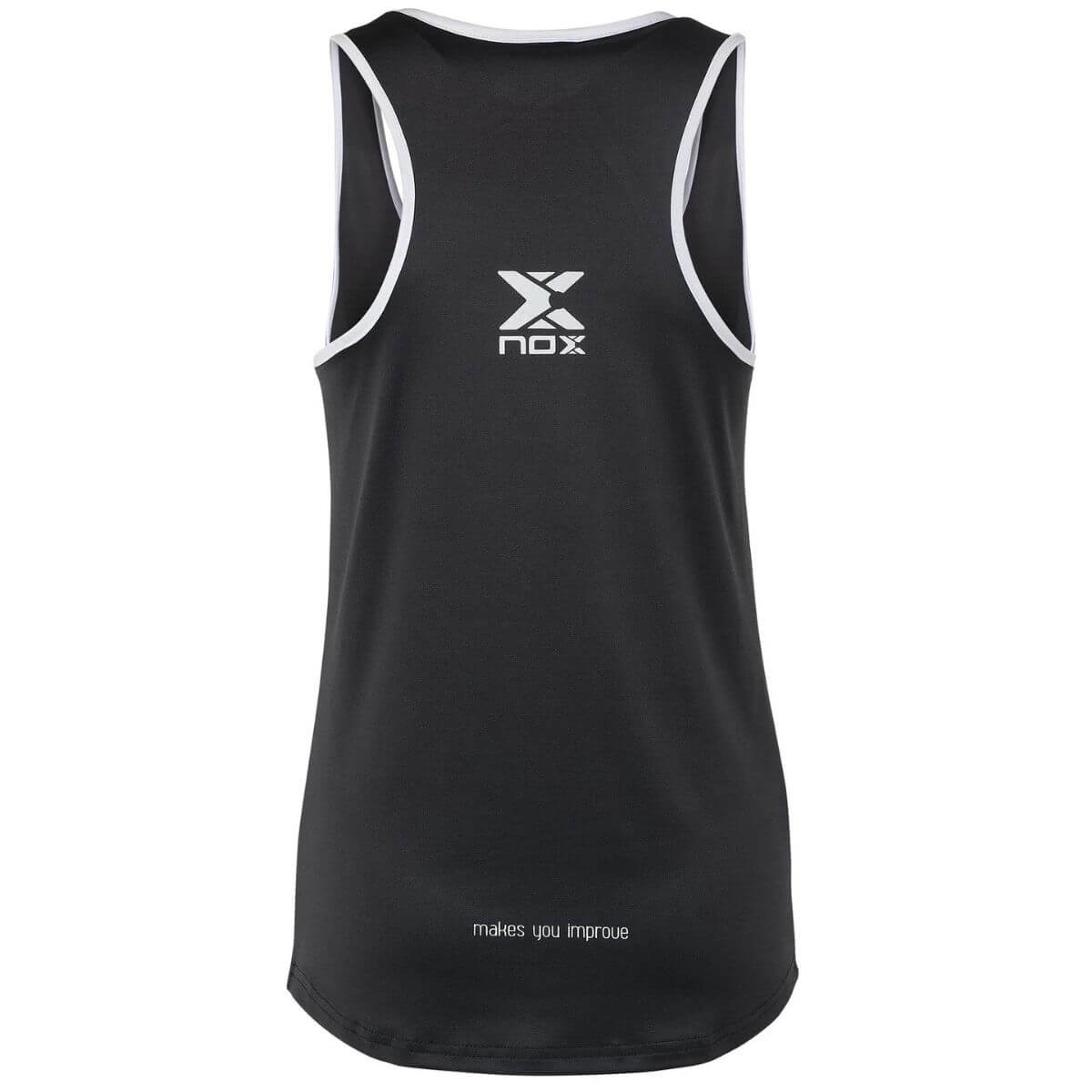 Polera Nox Tirantes Mujer Negro Logo Blanco - Sur SportsVestuario
