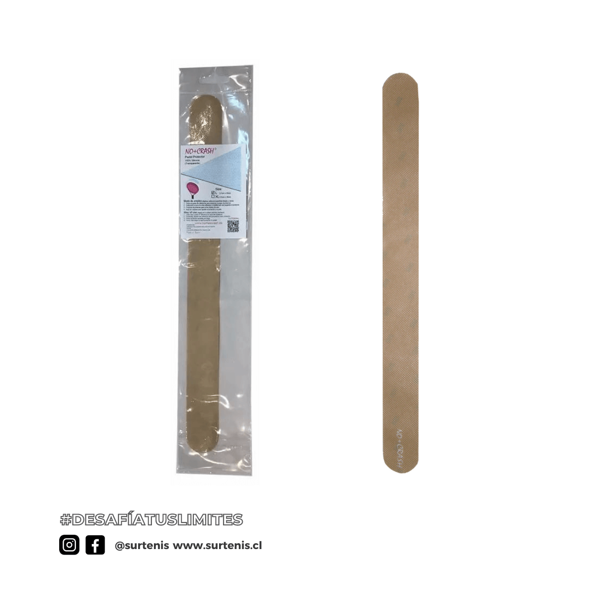 Protector Pala Padel No+Crash Silicona Transparente Talla L - Sur SportsAccesorios