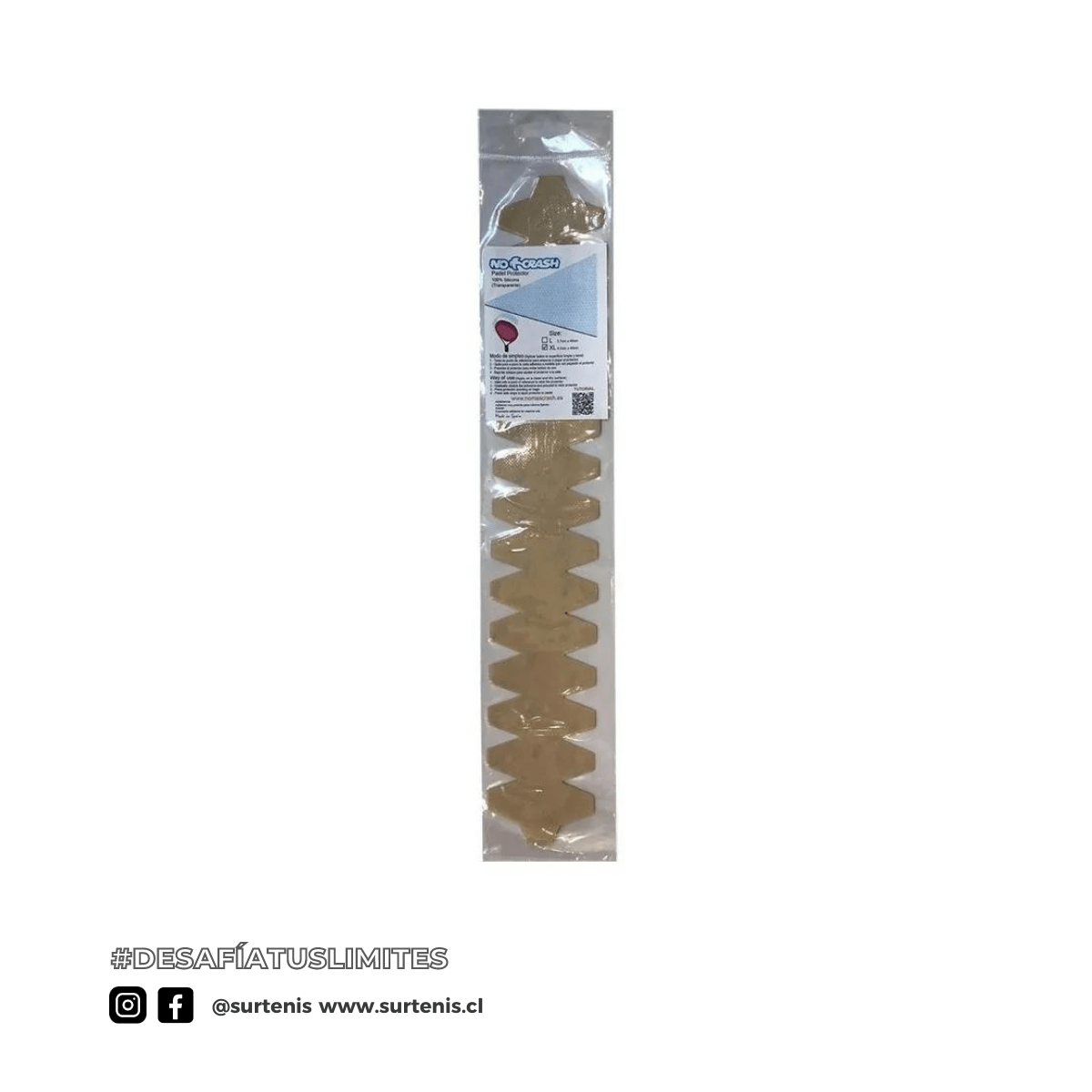 Protector Pala Padel No+Crash Silicona Transparente Talla XL - Sur SportsAccesorios