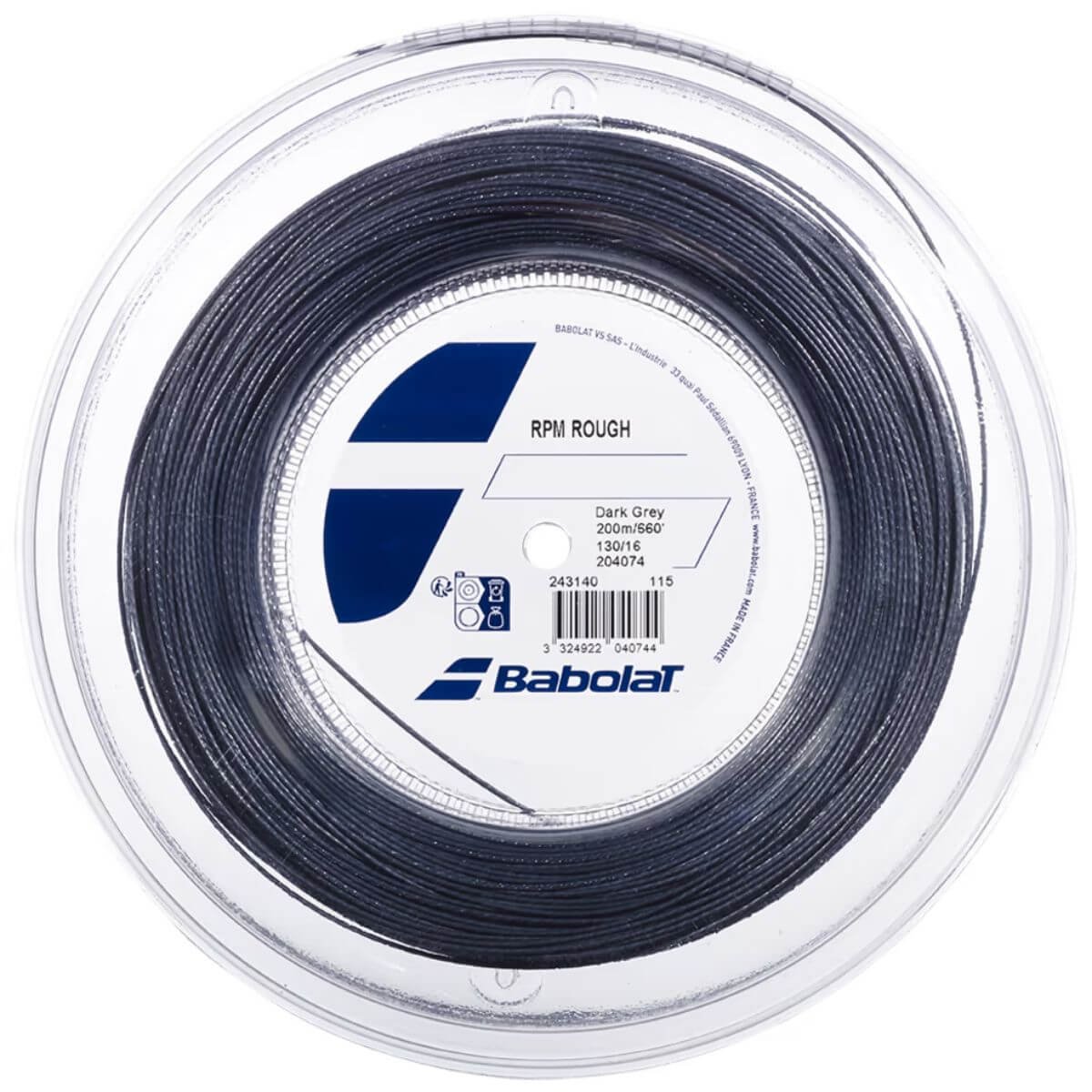 Rollo de Cuerda Babolat RPM Rough Gris Force (200m) - Sur SportsAccesorios