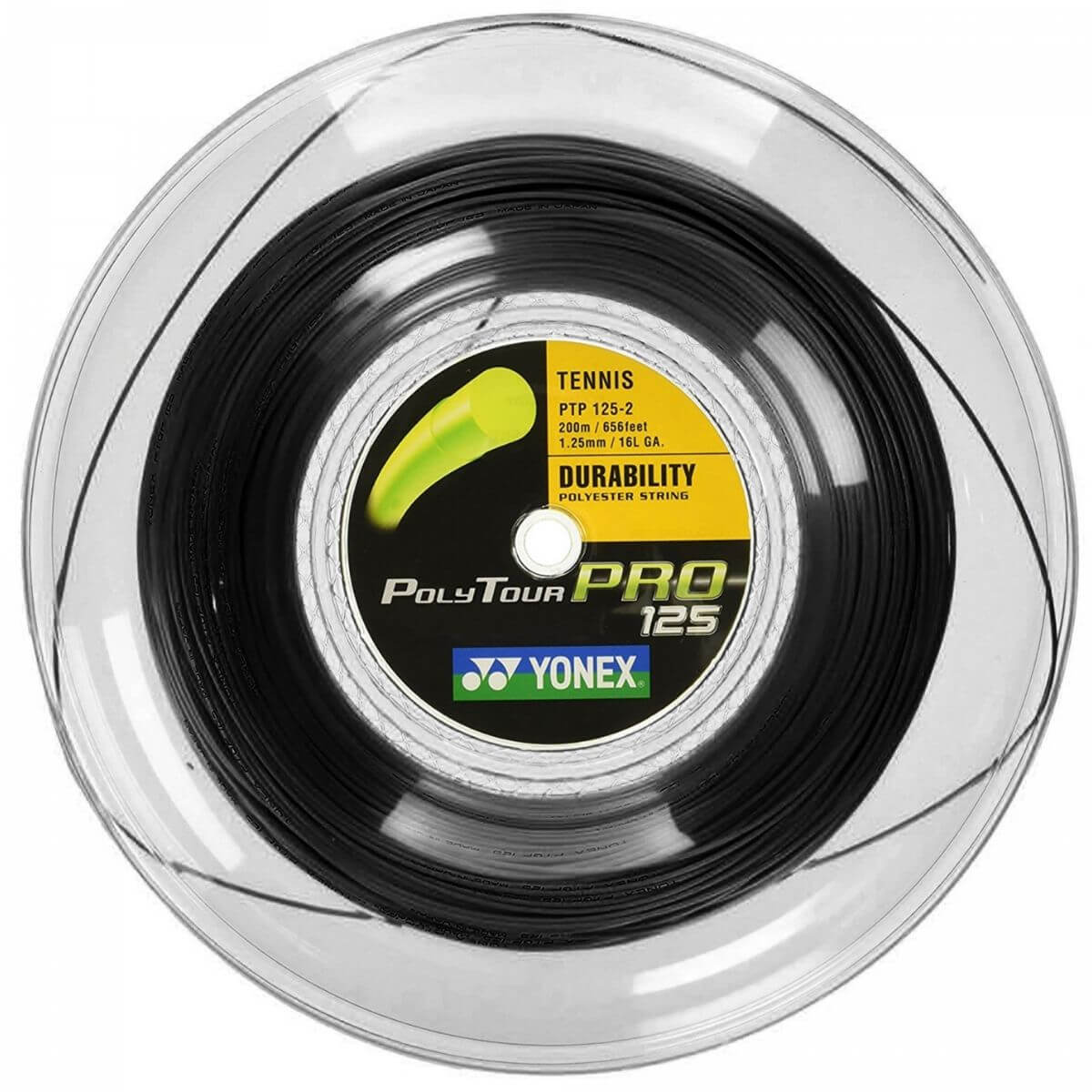 Rollo de Cuerda Yonex Poly Tour Pro Negro (200m) - Sur SportsAccesorios