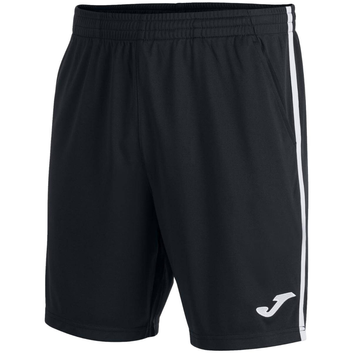 Short Joma Open III Negro Franjas Blancas - Sur SportsVestuario