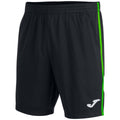 Short Joma Open III Negro Franjas Verdes - Sur SportsVestuario