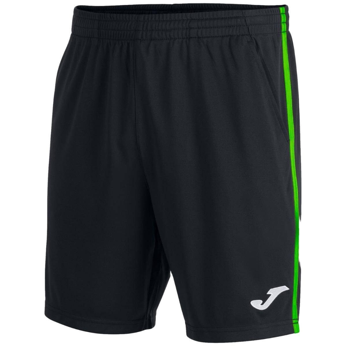 Short Joma Open III Negro Franjas Verdes - Sur SportsVestuario