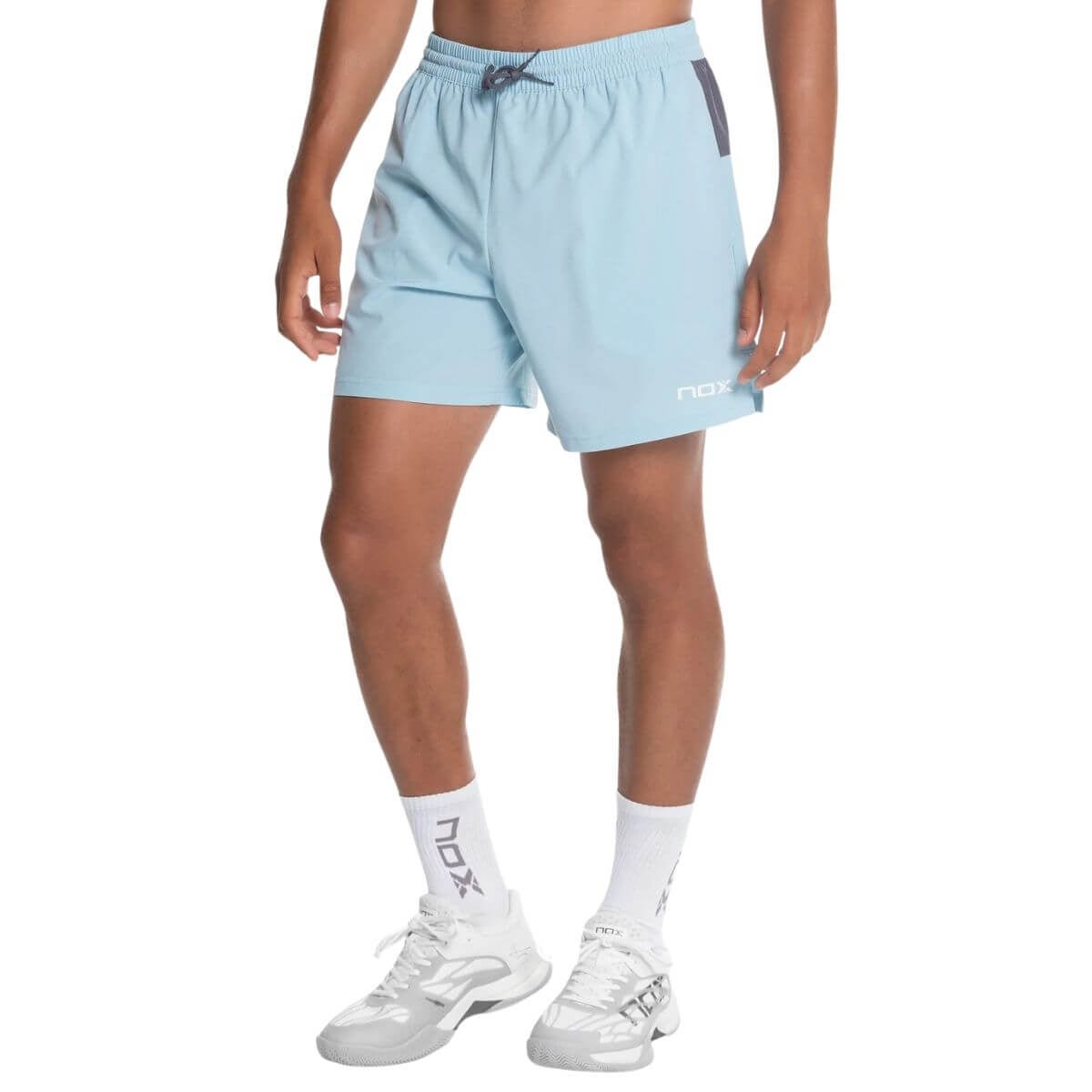 Short Nox Pro Azul Cielo Logo Plomo - Sur SportsVestuario