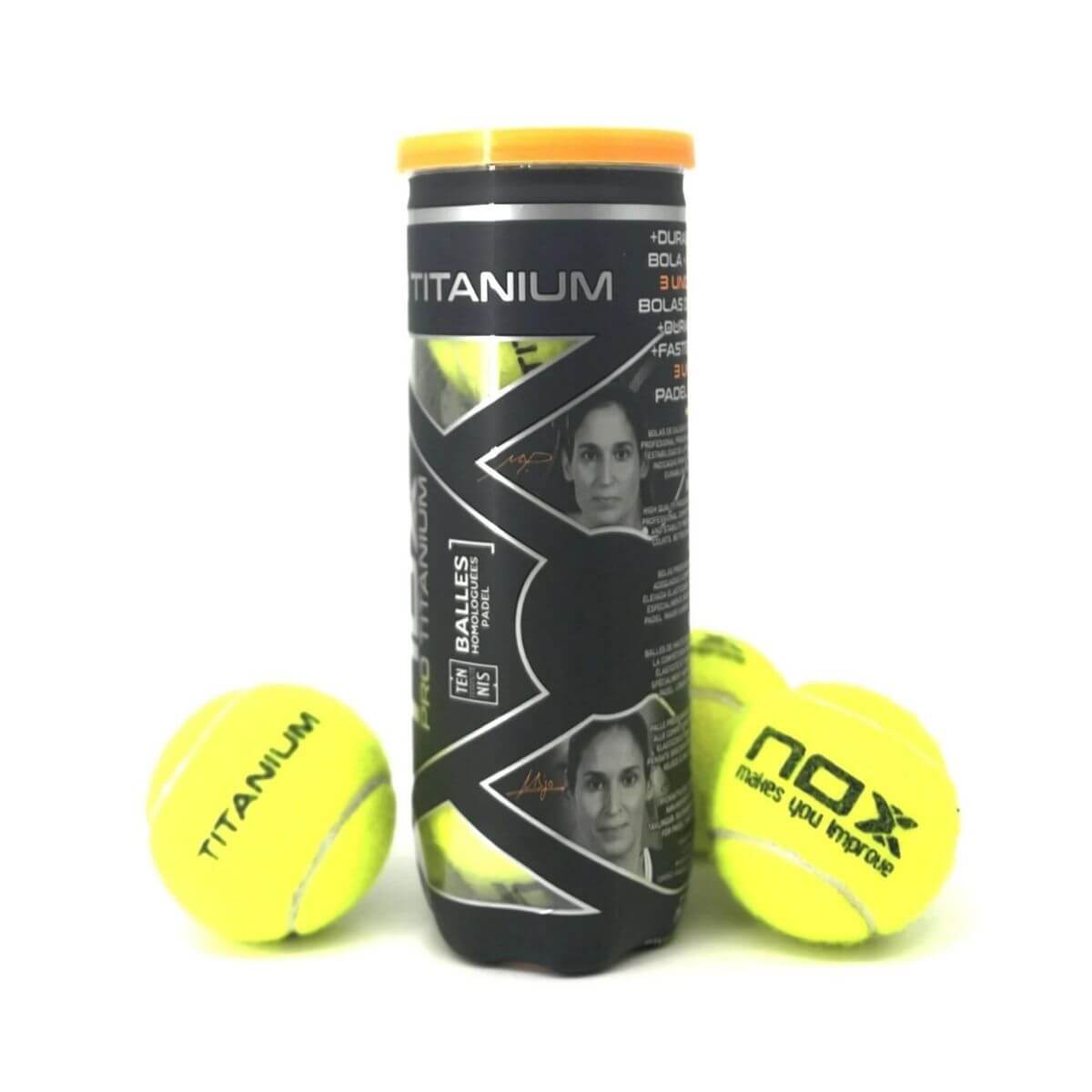 Tarro de pelota Nox Titanium Pro X3 1 unidad - Sur SportsPelotas