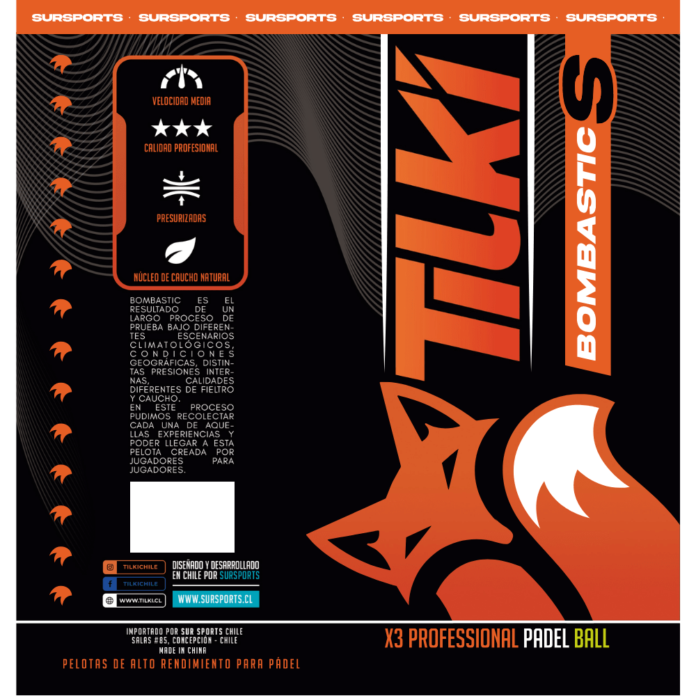 Tarro de Pelota Tilki Padel Bombastic S X3 1 Unidad - Sur SportsPelotas