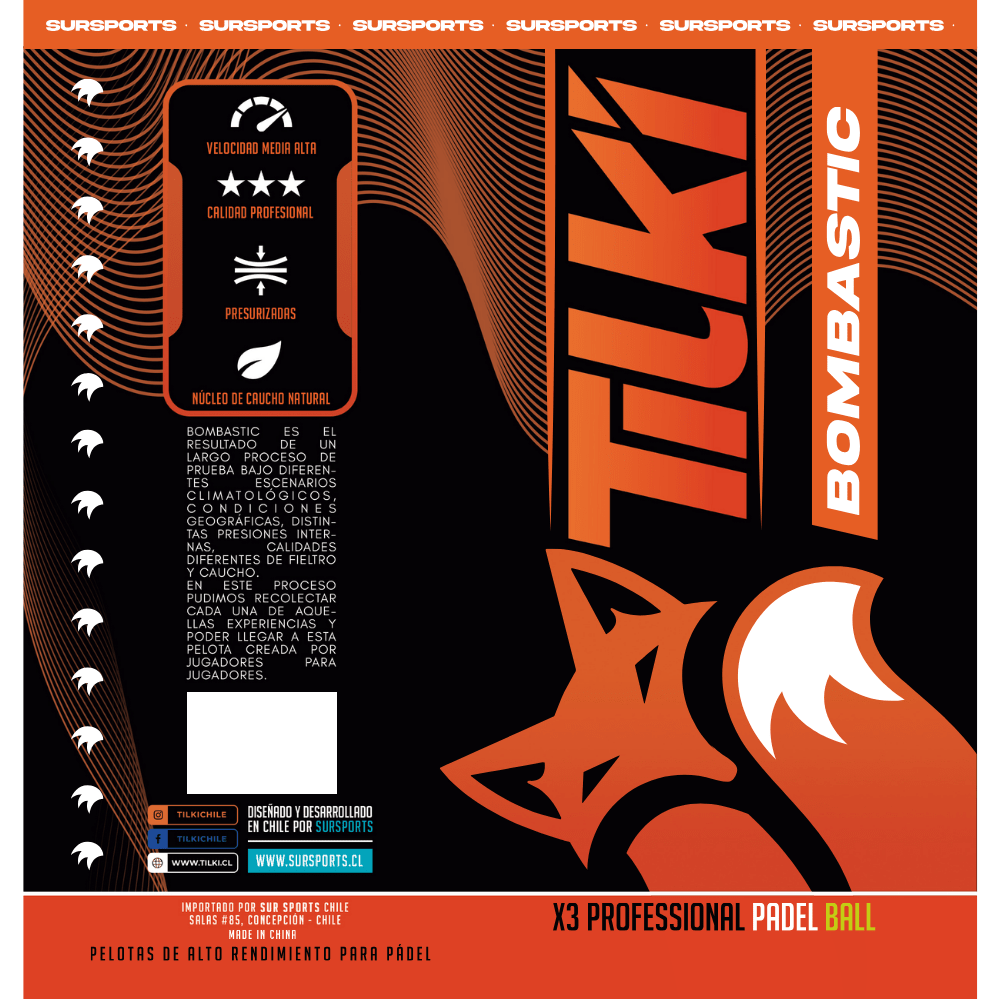 Tarro de Pelota Tilki Padel Bombastic X3 1 Unidad - Sur SportsPelotas