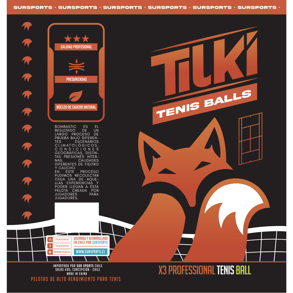 Tarro de Pelota Tilki Tenis Bombastic X3 - Sur SportsPelotas