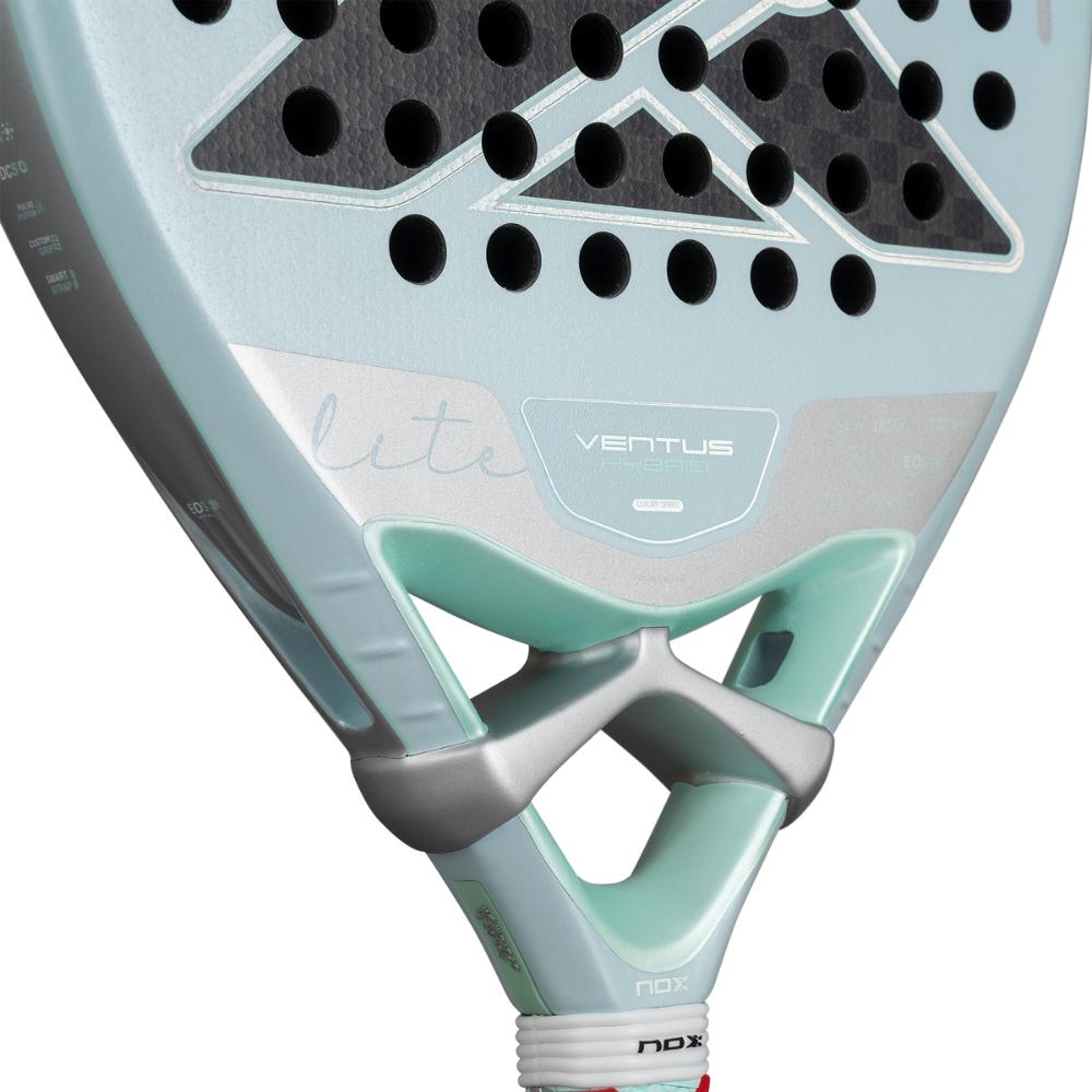 Pala de Padel Nox Ventus Hybrid 12K Lite 2026 + Tarro de pelotas +Overgrip + Protector