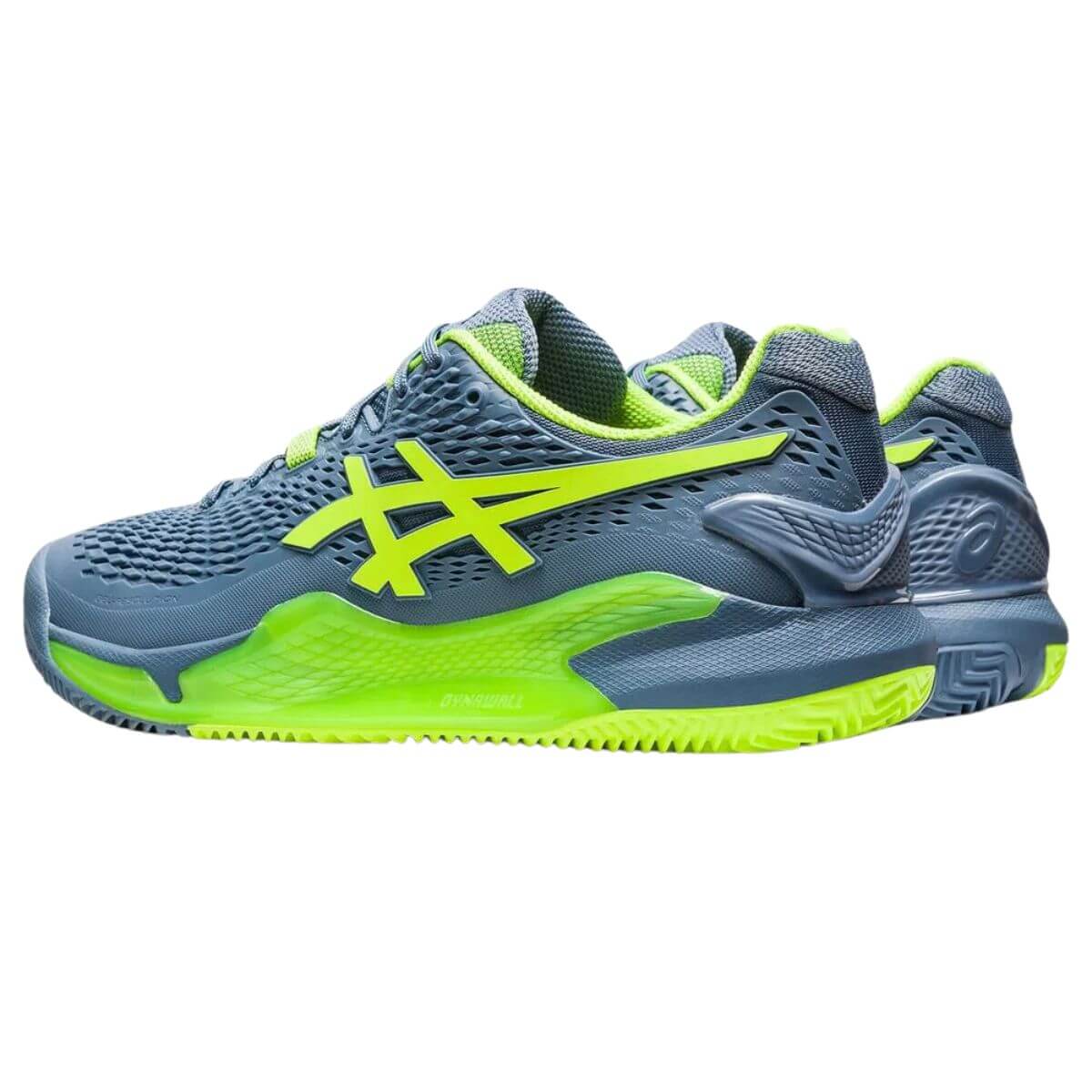 Zapatilla Asics Gel Resolution 9 Clay Steel Blue Hazard Green - Sur SportsZapatillas