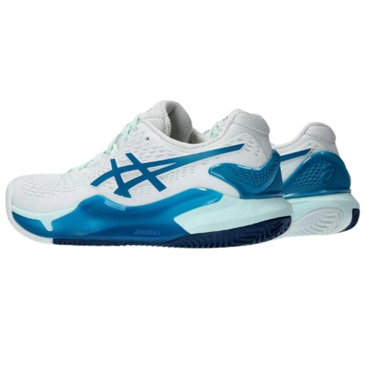 Zapatilla Asics Mujer Gel Resolution 9 Clay White Teal Blue - Sur SportsZapatillas