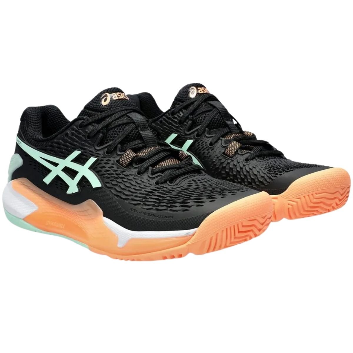 Zapatilla Asics Mujer Gel Resolution 9 Padel Black Mint Tint - Sur SportsZapatillas