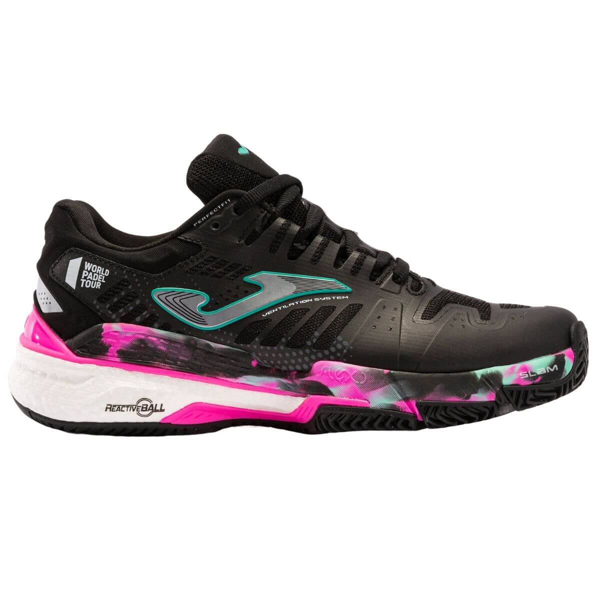 Zapatilla Joma Padel T.Slam Lady 2201 Negro Fuchsia - Sur SportsZapatillas
